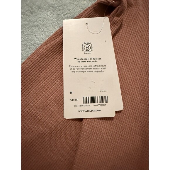 Athleta Womens Wind Down Sleep Top & Bottom Pajama Set Medium Pink Nwt - Picture 6 of 12